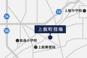 上板町役場の地図